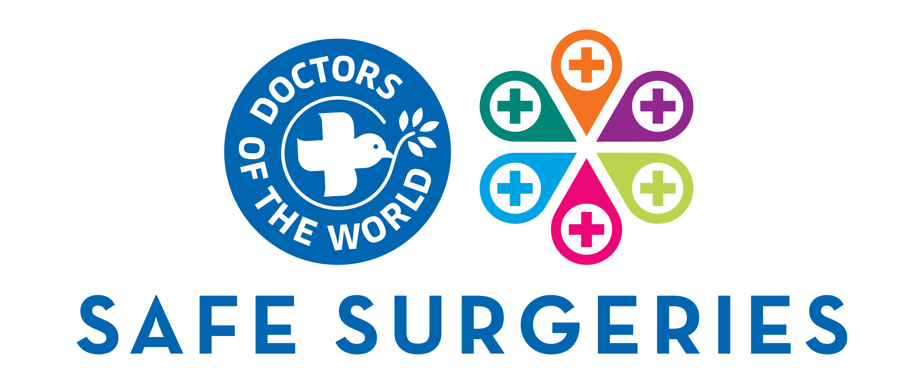 Doctors of the world and safe surgeries logo